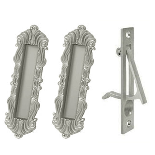 Victorian Style Heavy Duty Single Pocket Passage Style Door Set (Brushed Nickel Finish) DELTANA