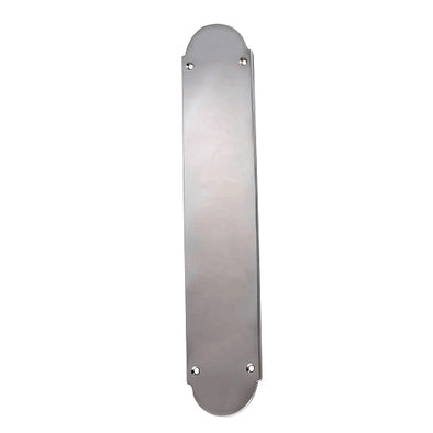 COPPER MOUNTAIN HARDWARE 12 Inch Solid Brass Traditional Oval Push Plate (Polished Chrome Finish)