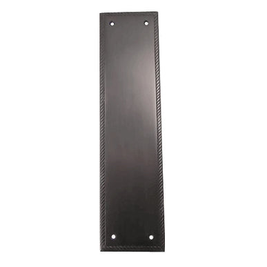 COPPER MOUNTAIN HARDWARE 11 1/2 Inch Georgian Roped Style Door Push Plate (Oil Rubbed Bronze Finish)