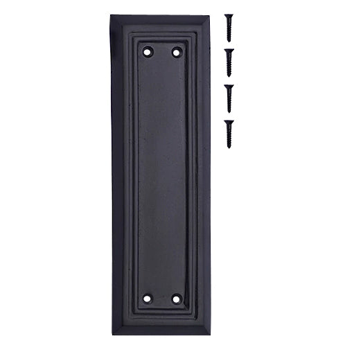8 1/4 Inch Solid Brass Victorian Style Push Plate (Oil Rubbed Bronze Finish)