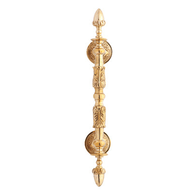 8 Inch Solid Brass French Empire Door Pull (Polished Brass Finish)