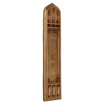 12 1/4 Inch Gothic Push Plate (Antique Brass Finish)