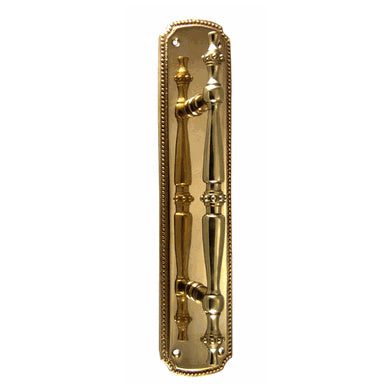 COPPER MOUNTAIN HARDWARE 11 1/2 Inch Solid Brass Beaded Door Pull (Antique Brass Finish)