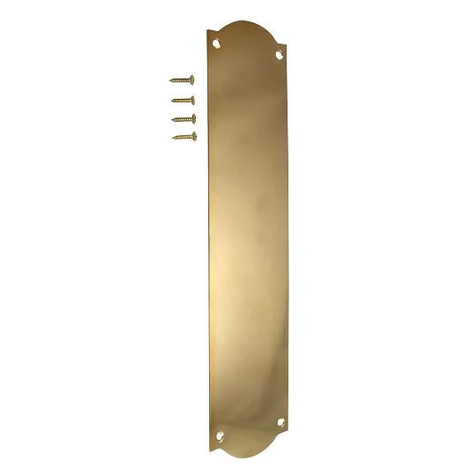 COPPER MOUNTAIN HARDWARE 12 Inch Solid Brass Oval Push Plate (Polished Brass Finish)