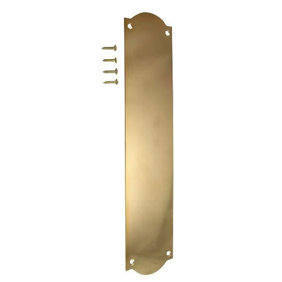 12 Inch Solid Brass Oval Push Plate (Polished Brass Finish)