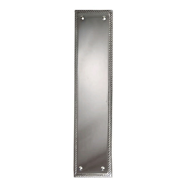 11 1/2 Inch Georgian Roped Style Door Pull and Push Plate (Polished Chrome Finish)