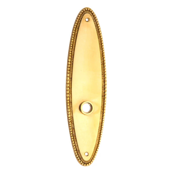 COPPER MOUNTAIN HARDWARE 10 Inch Solid Brass Beaded Oval Back Plate (Several Finish Options)