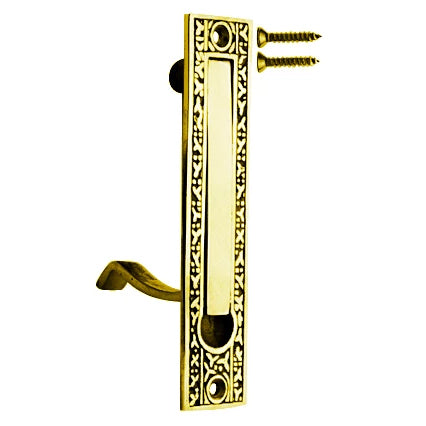 5 Inch Solid Brass Rice Pattern Edge Pull (Polished Brass Finish) COPPER MOUNTAIN HARDWARE