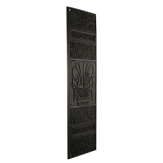 COPPER MOUNTAIN HARDWARE 11 3/4 Inch Cattails Ornate Push Plate (Oil Rubbed Bronze Finish)