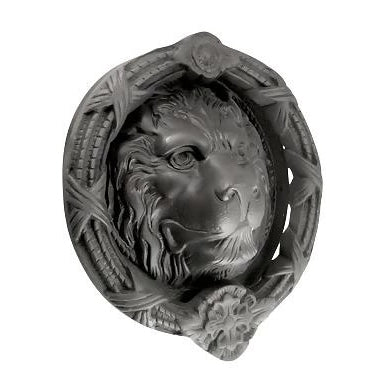 8 3/4 Inch Ribbon & Reed MGM Lion Lost Wax Cast Door Knocker (Oil Rubbed Bronze Finish)