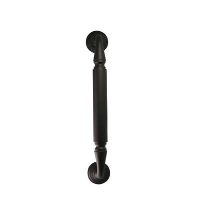 11 Inch Solid Brass Door Pull With Rosettes (Oil Rubbed Bronze Finish)