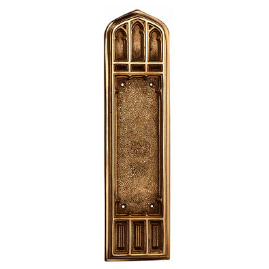 12 1/4 Inch Gothic Push Plate (Antique Brass Finish)