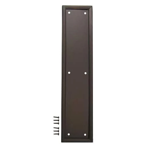 15 Inch Solid Brass Framed Push Plate (Oil Rubbed Bronze Finish)