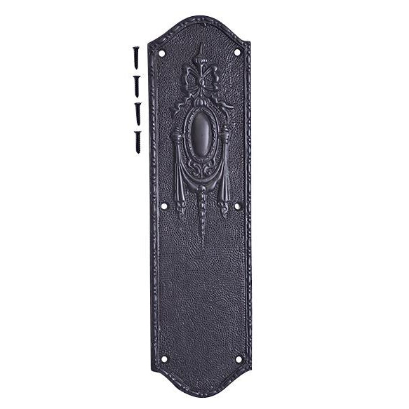 COPPER MOUNTAIN HARDWARE 11 Inch Ribbon & Bow Solid Brass Push Plate (Oil Rubbed Bronze Finish)