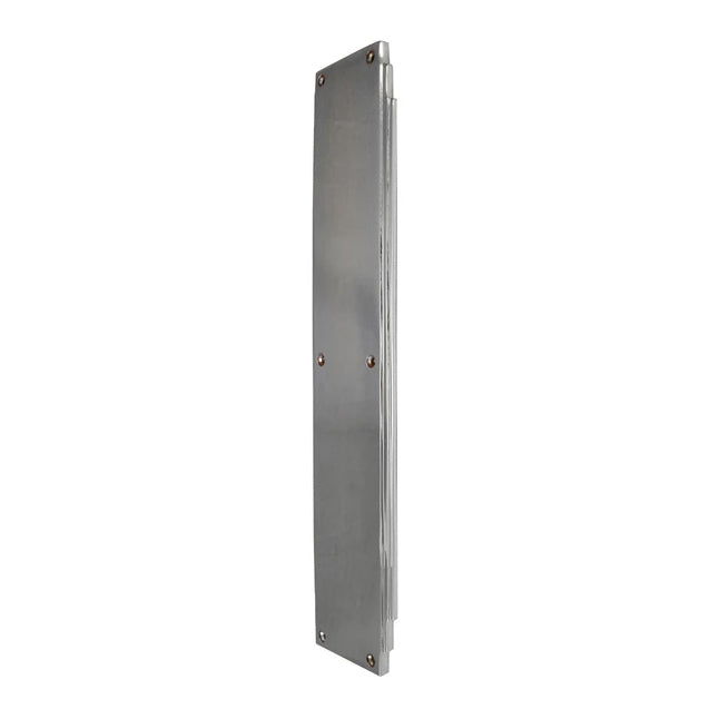 COPPER MOUNTAIN HARDWARE 14 Inch Solid Brass Art Deco Skyscraper Push Plate (Polished Chrome Finish)