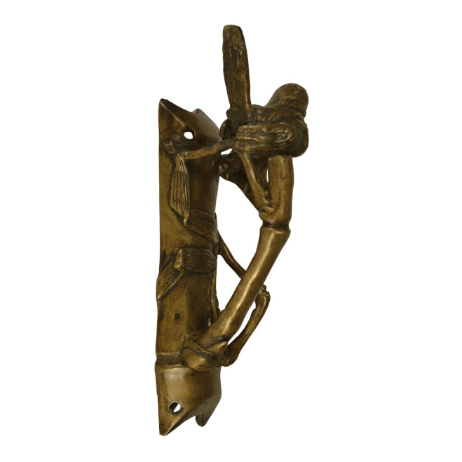 9 1/2 Inch Solid Brass Bamboo and Wren Bird Pull (Right Facing, Antiqu ...