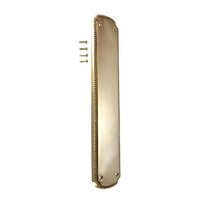 11 1/2 Inch Solid Brass Beaded Push & Plate (Polished Brass Finish)