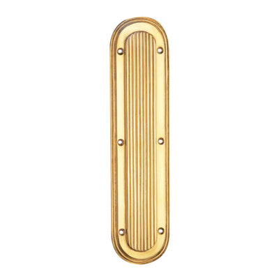 10 1/2 Inch Art Deco Style Door Pull and Push Plate (Polished Brass Finish)