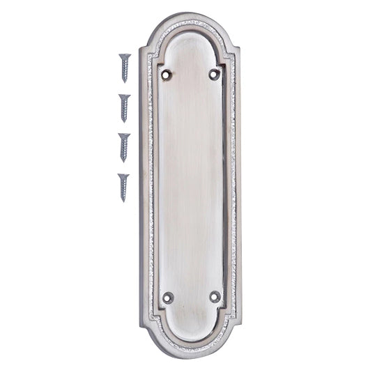 COPPER MOUNTAIN HARDWARE 8 3/8 Inch Solid Brass Georgian Style Push Plate (Polished Chrome Finish)