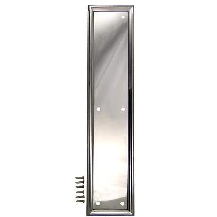 DELTANA 15 Inch Solid Brass Framed Push Plate (Polished Chrome Finish)