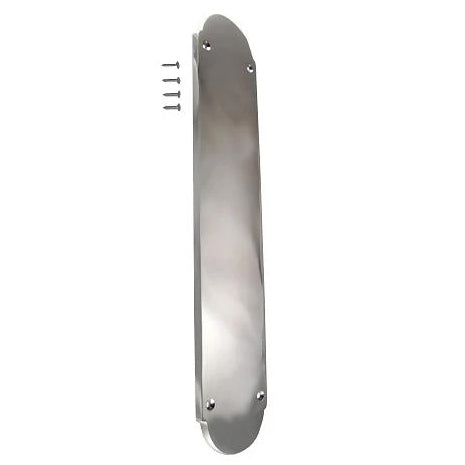 COPPER MOUNTAIN HARDWARE 12 Inch Solid Brass Traditional Oval Push Plate (Polished Chrome Finish)