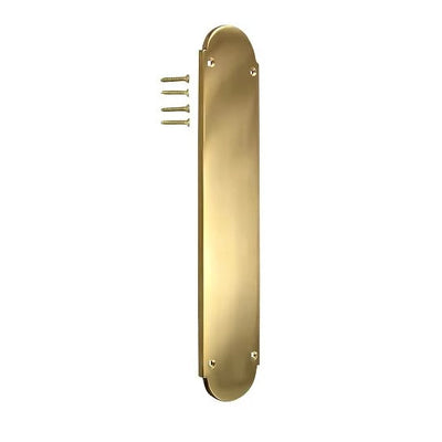 12 Inch Traditional Style Door Push Plate (Polished Brass Finish)