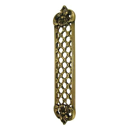 12 Inch Solid Brass Finger Push Plate: Trellis Lattice Work (Antique Brass Finish) COPPER MOUNTAIN HARDWARE