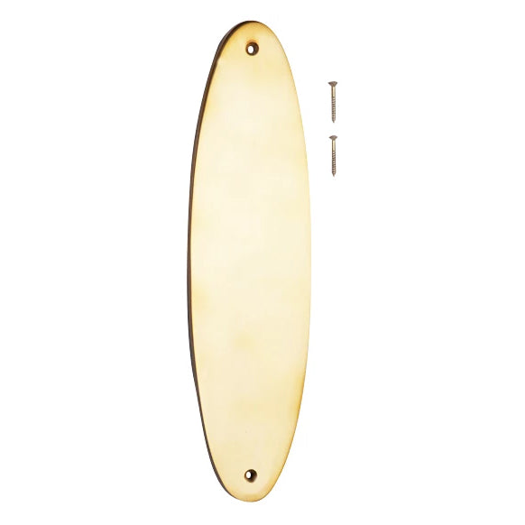 11 Inch Solid Brass Traditional Oval Push Plate (Polished Brass Finish)
