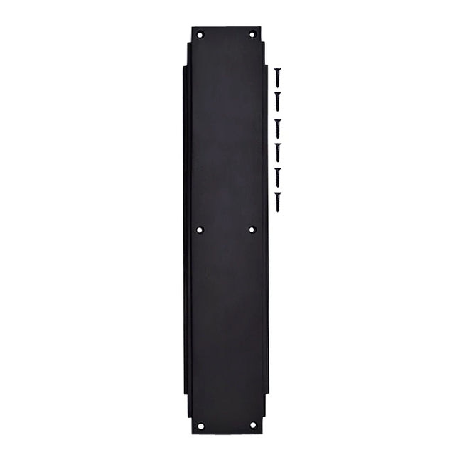 14 Inch Solid Brass Art Deco Skyscraper Push Plate (Oil Rubbed Bronze Finish) COPPER MOUNTAIN HARDWARE