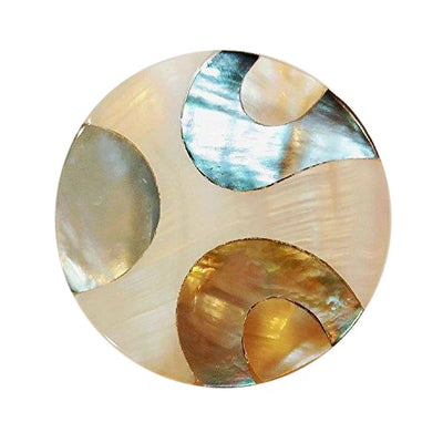 2 inch Genuine Mother of Pearl & Abalone Oversized Cabinet & Furniture Knob (Polished Chrome Finish)