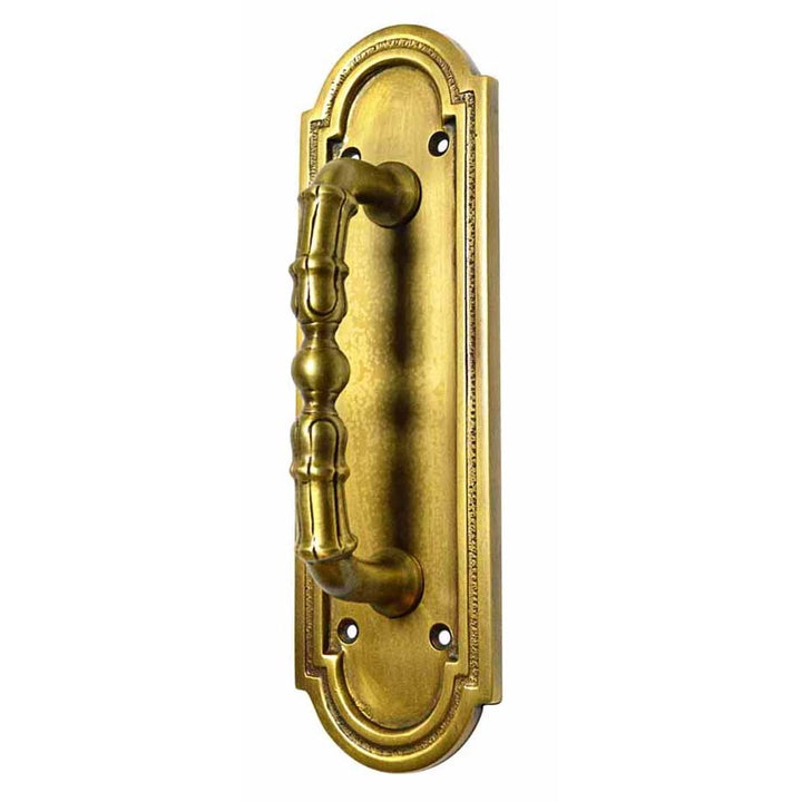 COPPER MOUNTAIN HARDWARE 8 3/8 Inch Solid Brass Arched Style Pull Plate (Antique Brass Finish)