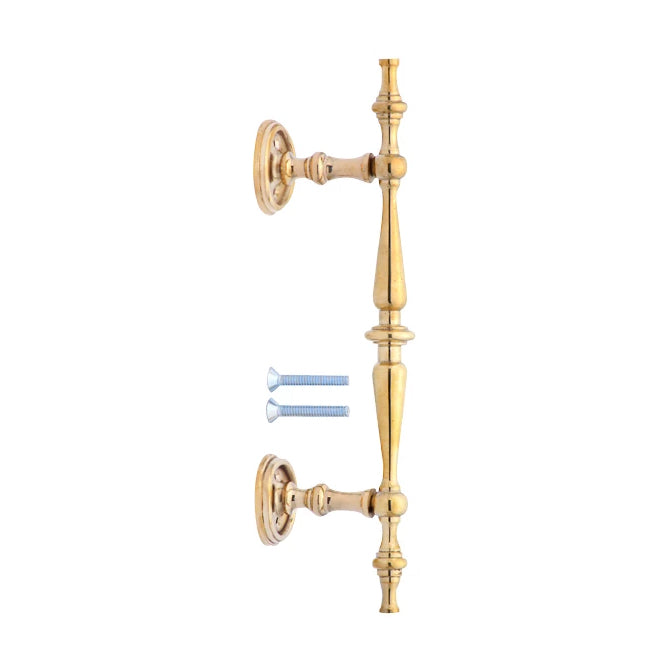 9 1/2 Inch Solid Brass Traditional Door Pull (Polished Brass Finish)