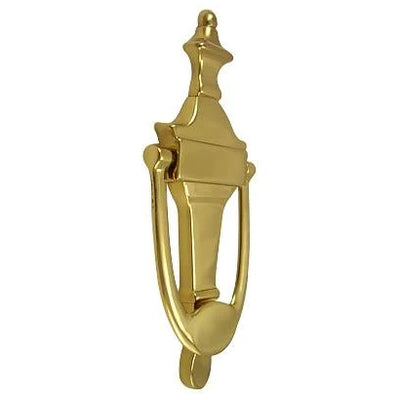 6 3/4 Inch (5 Inch c-c) Solid Brass Traditional Door Knocker (Polished Brass Finish)