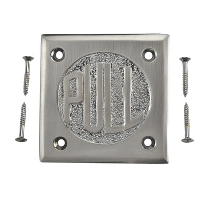 2 3/4 Inch Brass Classic American "PULL" Plate (Brushed Nickel Finish)