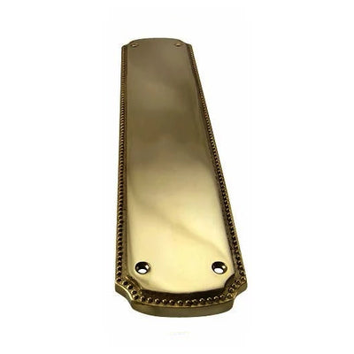 11 1/2 Inch Solid Brass Beaded Push & Plate (Antique Brass Finish)