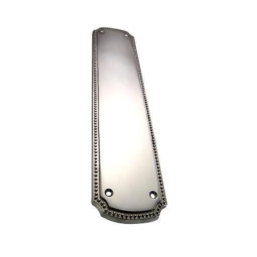 COPPER MOUNTAIN HARDWARE 11 1/2 Inch Solid Brass Beaded Push & Plate (Polished Chrome Finish)