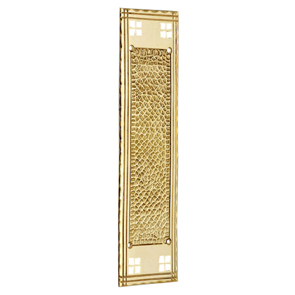 COPPER MOUNTAIN HARDWARE 12 Inch Craftsman Style Push Plate (Lacquered Brass Finish)