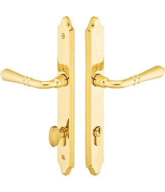 Solid Brass Concord Euro Keyed Style Multi Point Lock Trim (Polished Brass Finish)