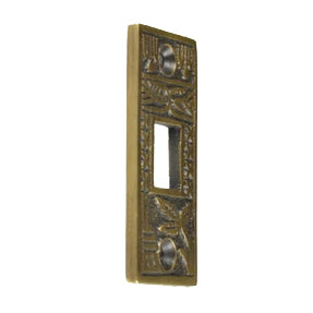 2 1/4 Inch Solid Brass Broken Leaf Pocket Door Strike Plate (Antique Brass Finish) COPPER MOUNTAIN HARDWARE