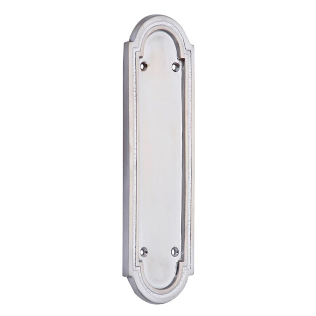 COPPER MOUNTAIN HARDWARE 8 3/8 Inch Solid Brass Georgian Style Push Plate (Polished Chrome Finish)