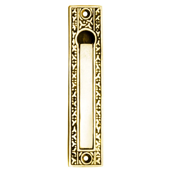 5 Inch Solid Brass Rice Pattern Edge Pull (Polished Brass Finish) COPPER MOUNTAIN HARDWARE