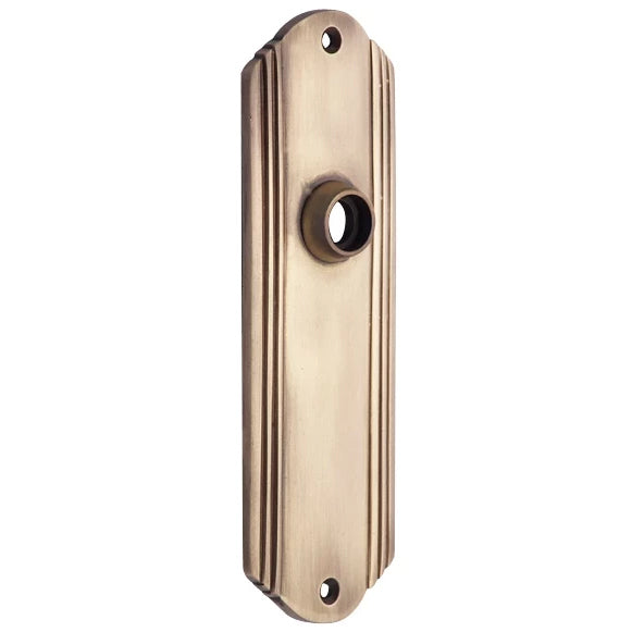 7 Inch Solid Brass Art Deco Door Back Plate (Antique Brass Finish) COPPER MOUNTAIN HARDWARE