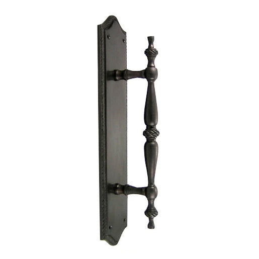 12 Inch Georgian Oval Roped Style Door Pull & Plate (Oil Rubbed Bronze Finish)