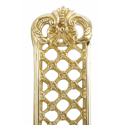 COPPER MOUNTAIN HARDWARE 12 Inch Solid Brass Finger Push Plate: Trellis Lattice Work (Lacquered Brass Finish)