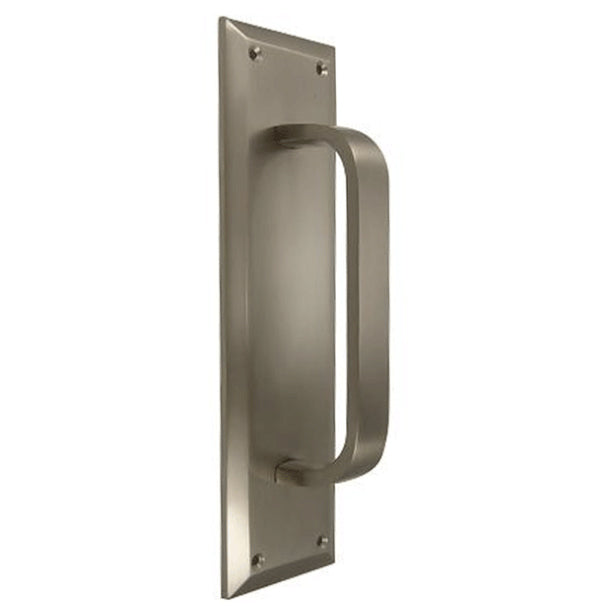 COPPER MOUNTAIN HARDWARE 10 Inch Quaker Style Pull and Push Plate Set (Brushed Nickel Finish)