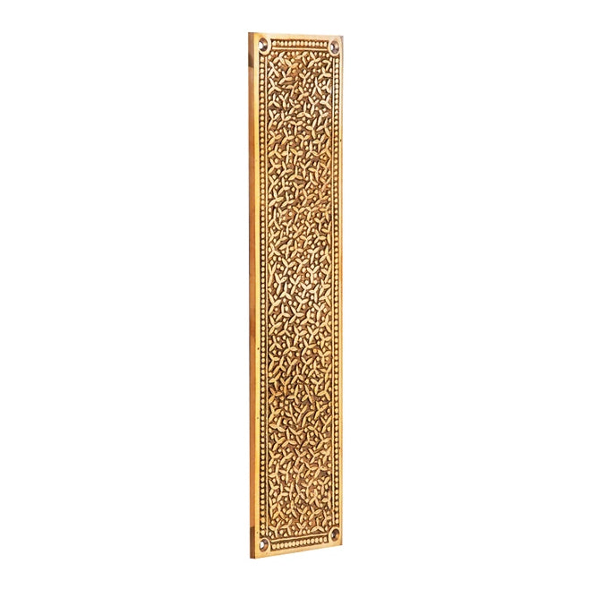 COPPER MOUNTAIN HARDWARE 12 Inch Solid Brass Rice Pattern Push Plate (Polished Brass Finish)