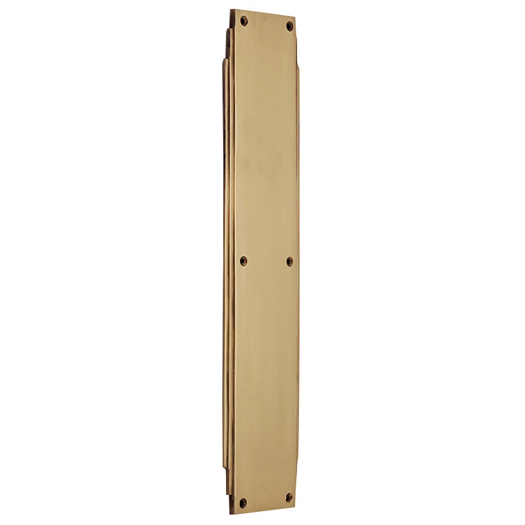 COPPER MOUNTAIN HARDWARE 14 Inch Solid Brass Art Deco Skyscraper Push Plate (Antique Brass Finish)