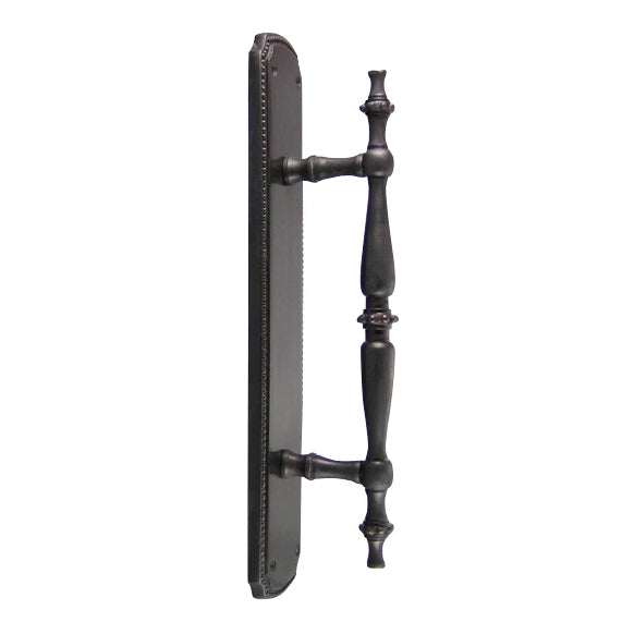 COPPER MOUNTAIN HARDWARE 11 1/2 Inch Solid Brass Beaded Door Pull (Oil Rubbed Bronze Finish)