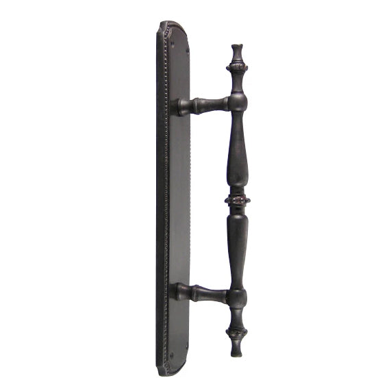 11 1/2 Inch Solid Brass Beaded Door Pull (Oil Rubbed Bronze Finish)