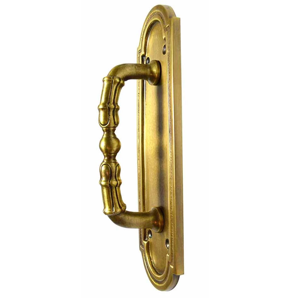 8 3/8 Inch Solid Brass Arched Style Pull Plate (Antique Brass Finish)